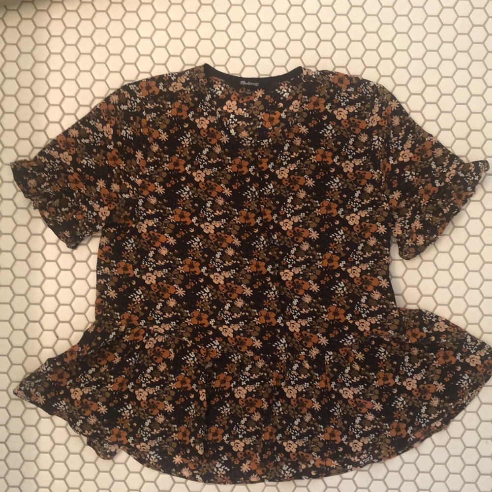 NWOT Floral Peplum Top Madewell